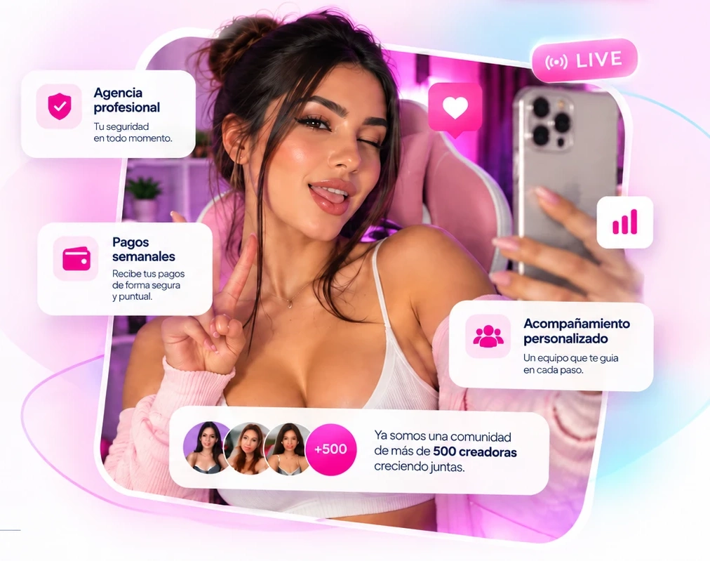 Streamer de VelvetX Agency transmitiendo desde su celular